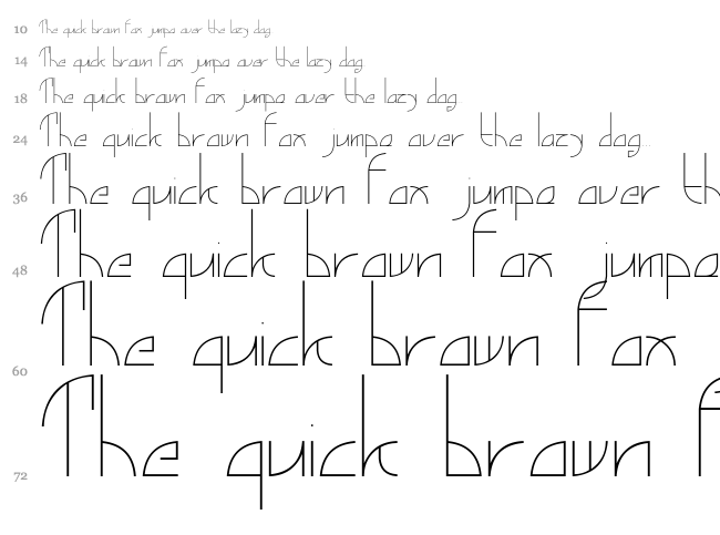GinkgoCut font waterfall