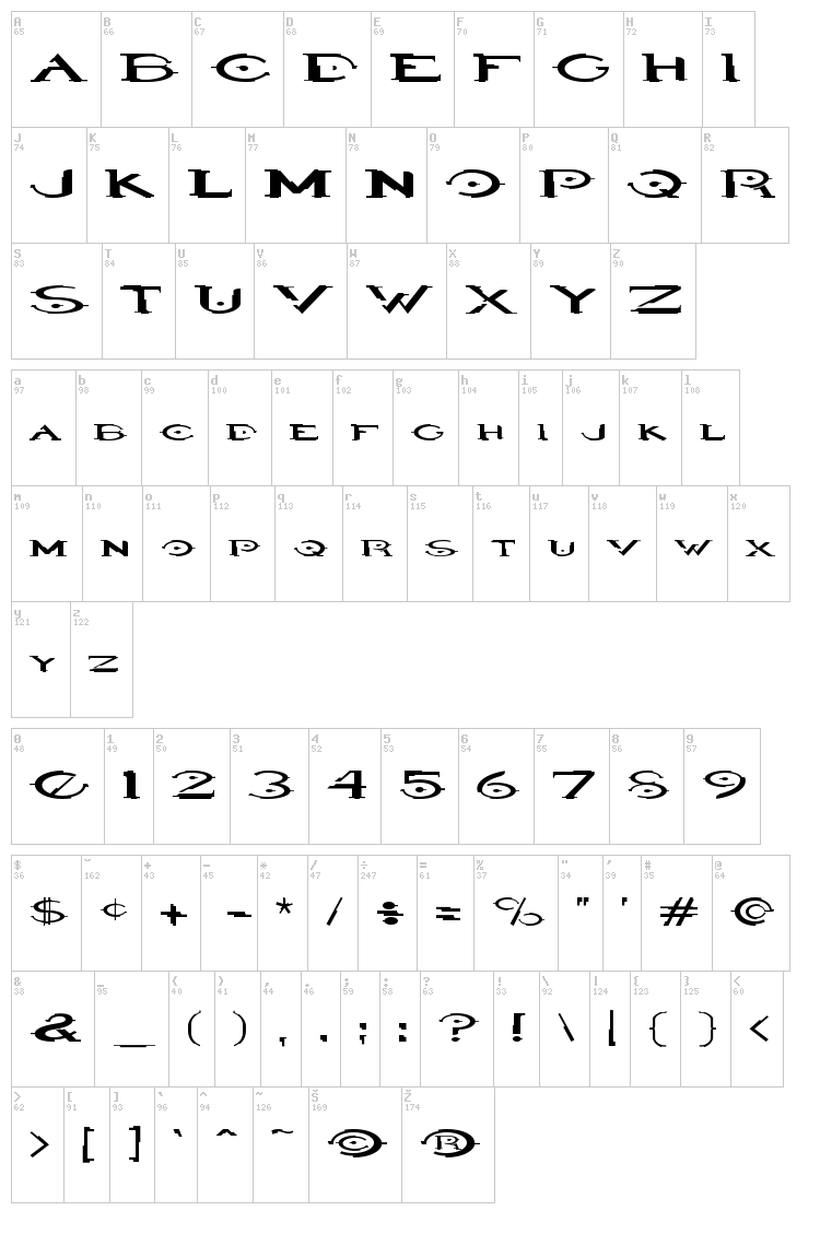 Halo font map