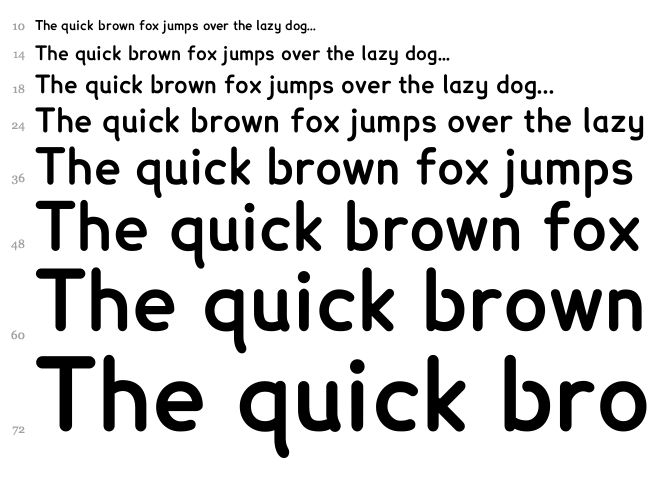 Lexie Readable font waterfall