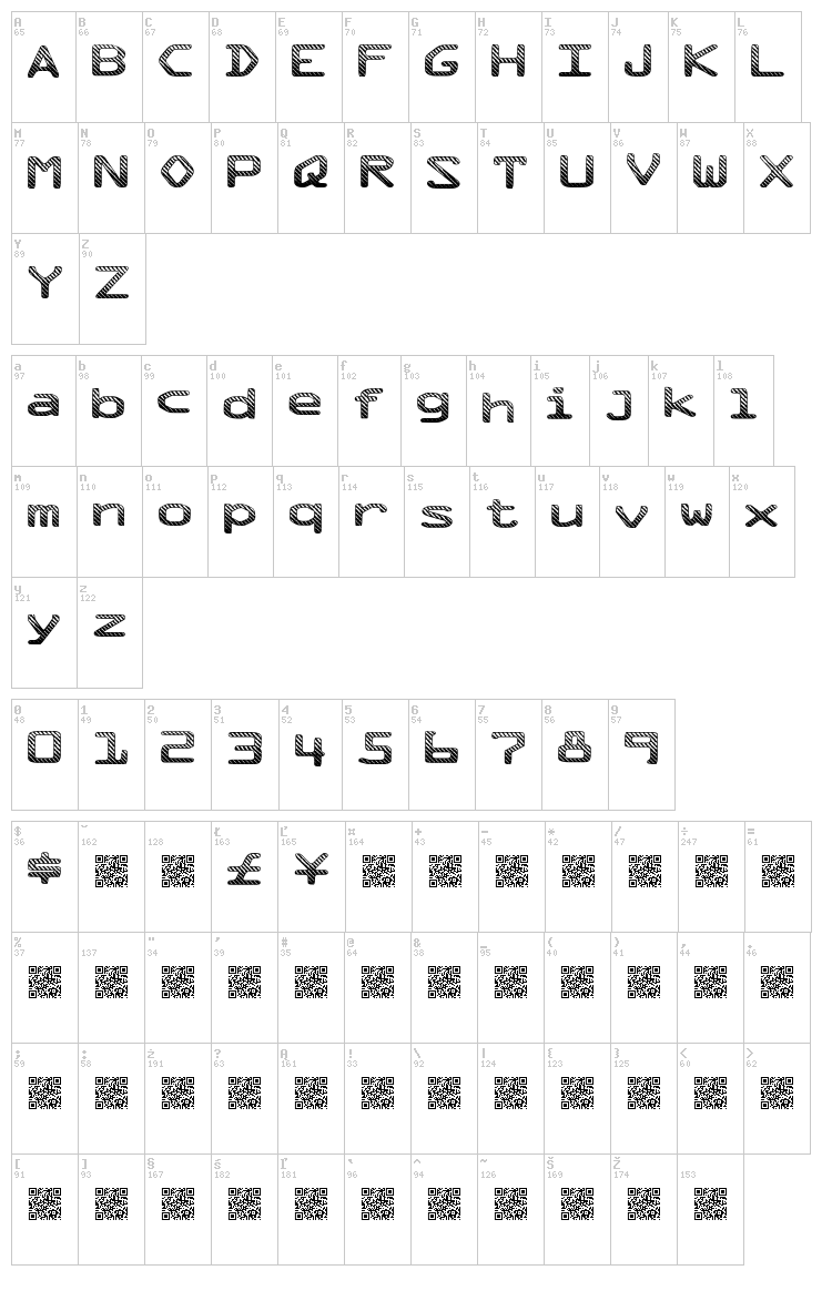 Mix Tape font map