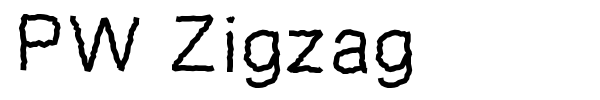 PW Zigzag font preview