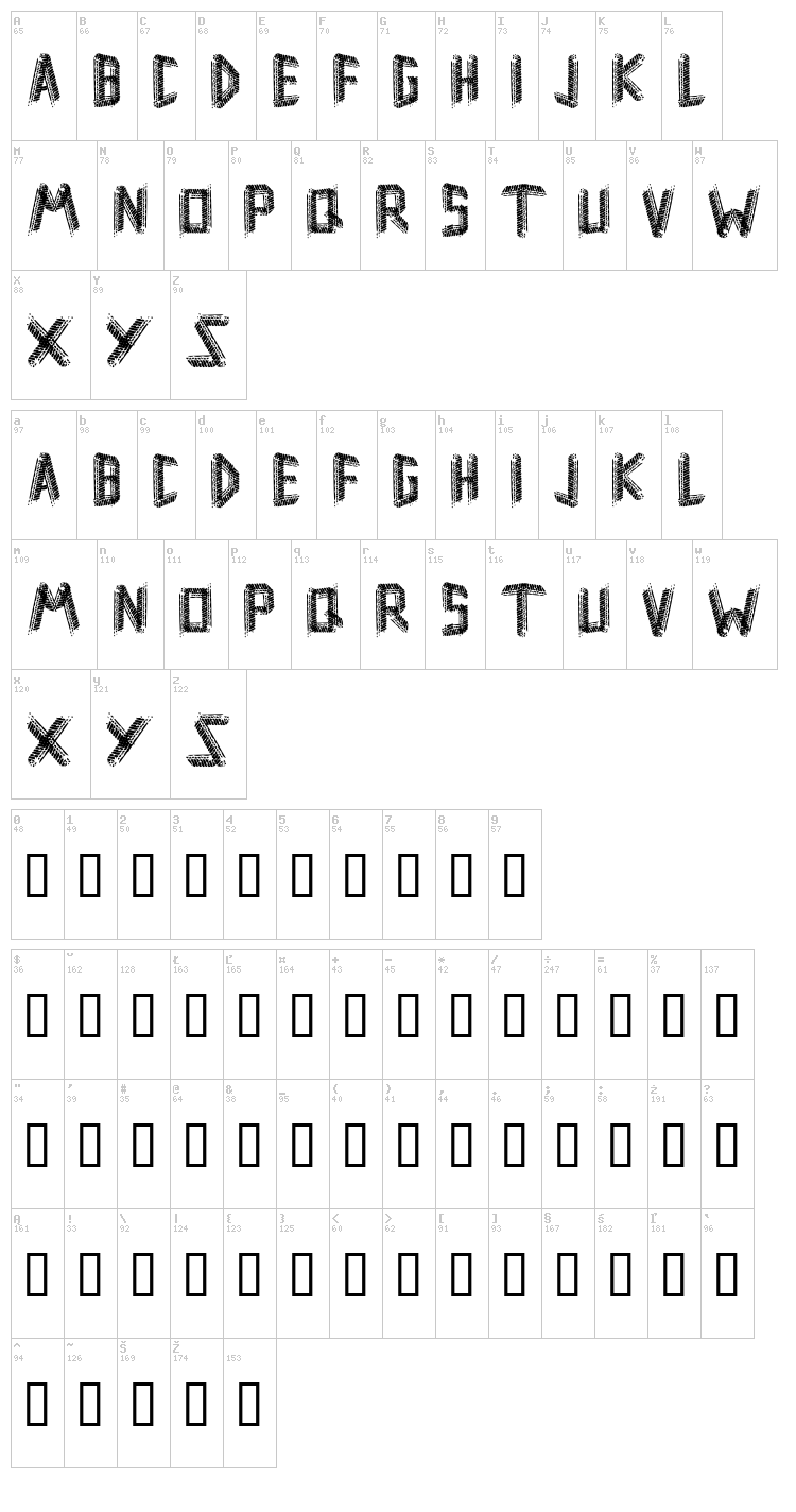 Remsporen font map