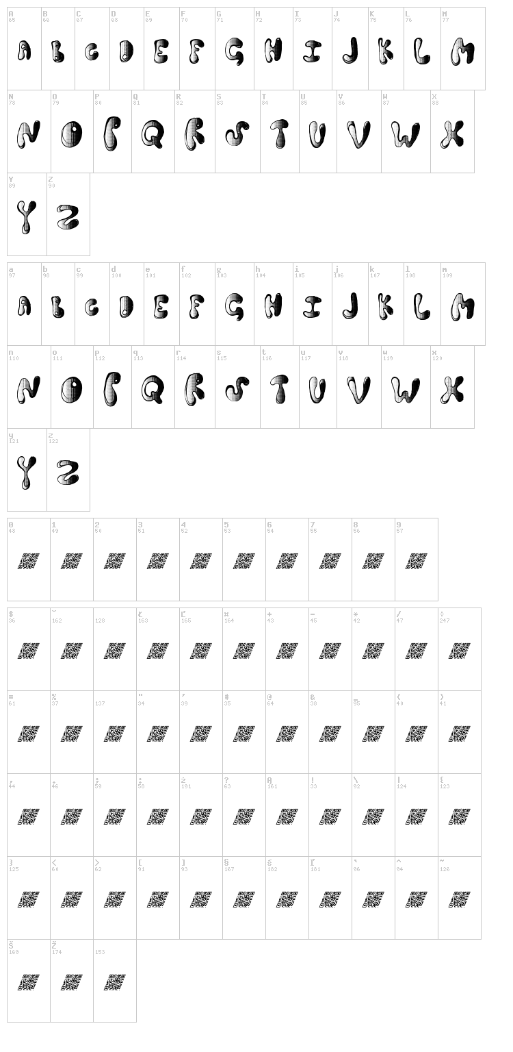Spring Dance font map