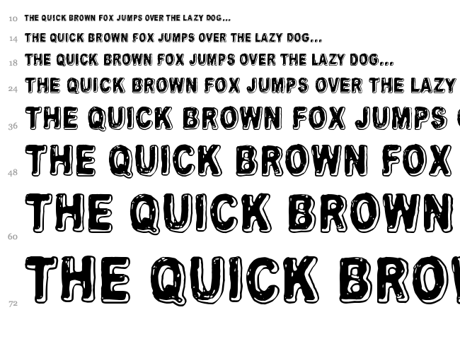 Ugly Good Bad font waterfall