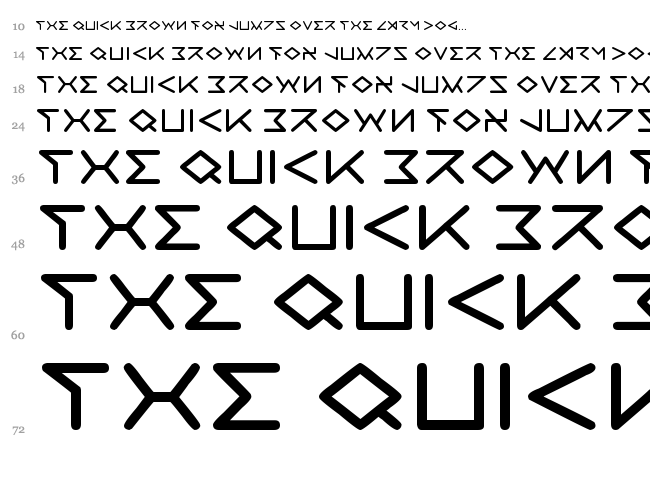 Ravenia font waterfall