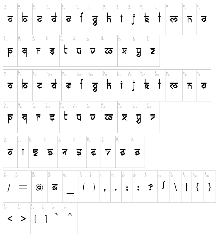 Biling Mi Marathi font map