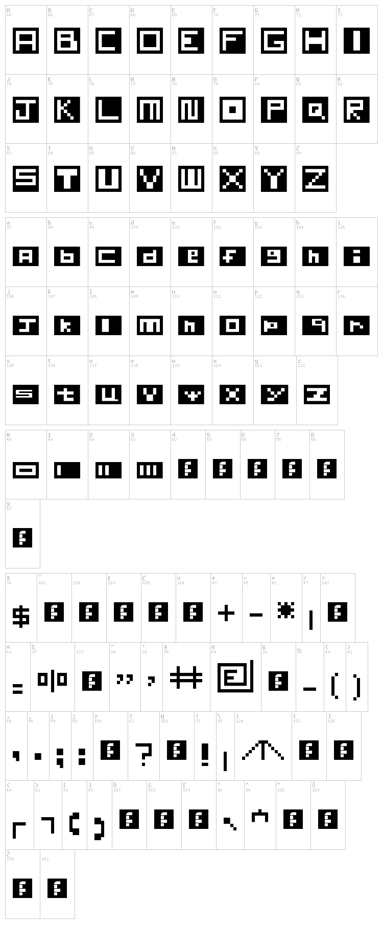 Insider font map