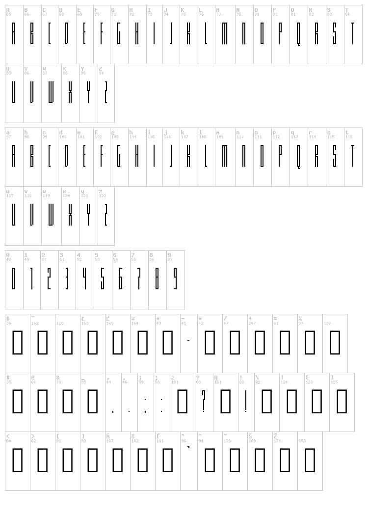Knifer font map