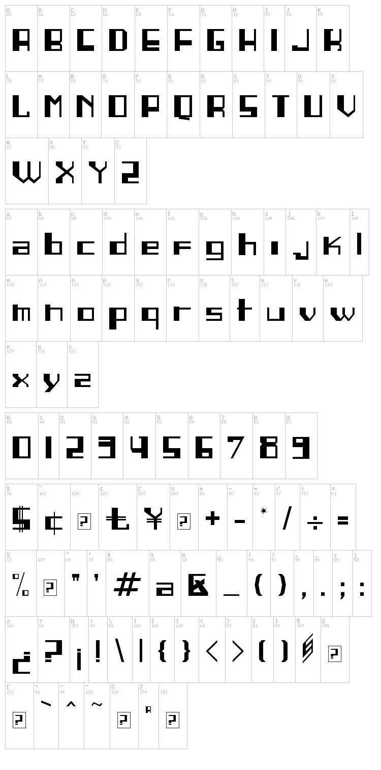 Linea font map