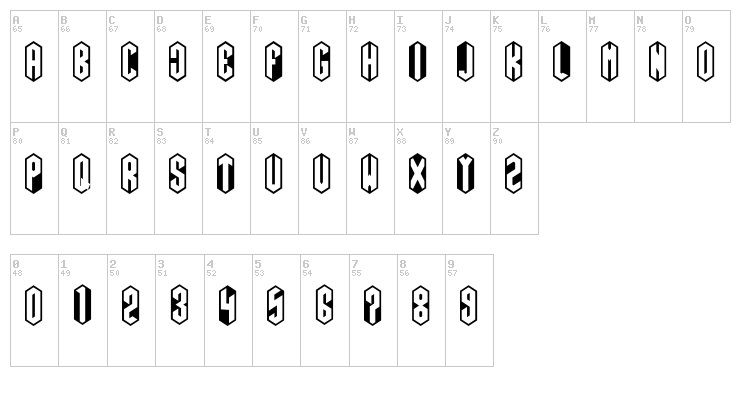 Romb font map
