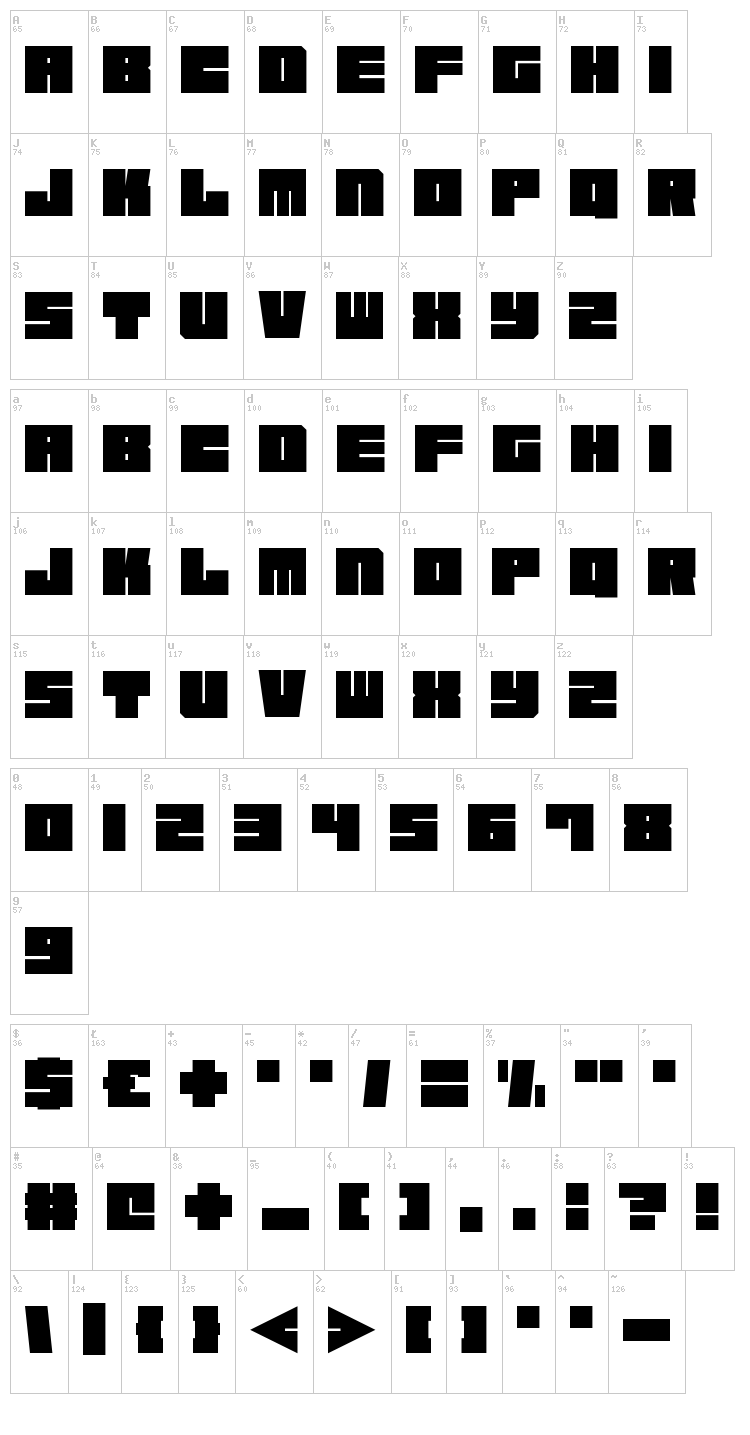 Square Fonts Square Chunks font , Techno - Square fonts - Fontzzz.com