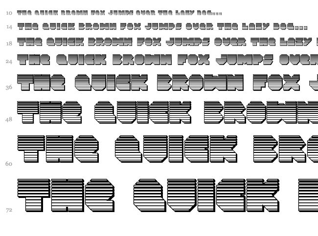 VX Rocket font waterfall