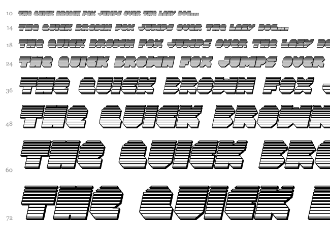 VX Rocket font waterfall