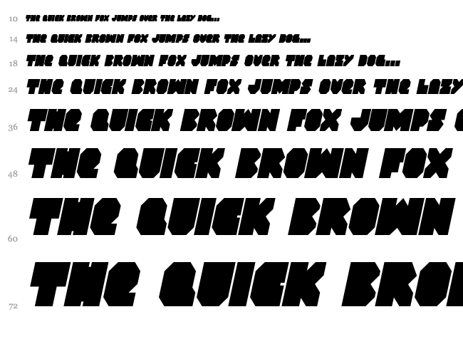 VX Rocket font waterfall