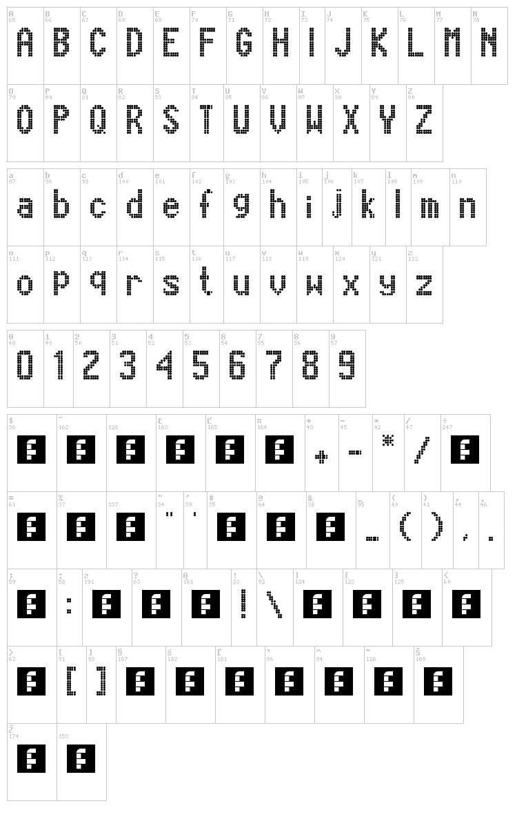 Marcopolo 13x9 font map
