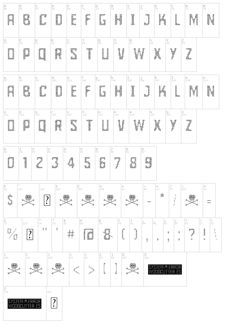 System Error font , Techno - LCD fonts - Fontzzz.com