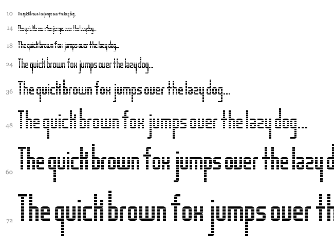 The Distance LCD font waterfall