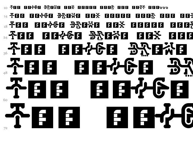 Interlock font waterfall