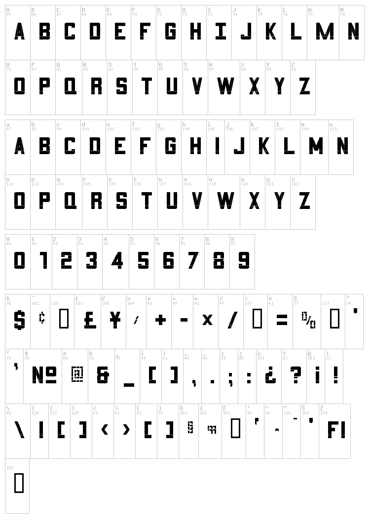 3x5 font map