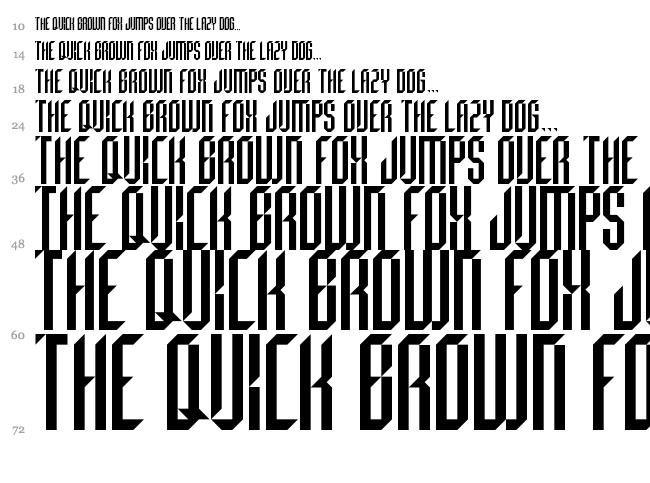 Beheaded font waterfall