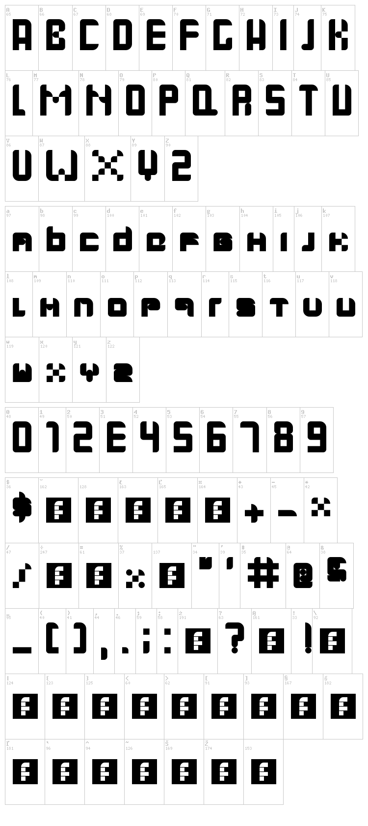 Gallardo font map