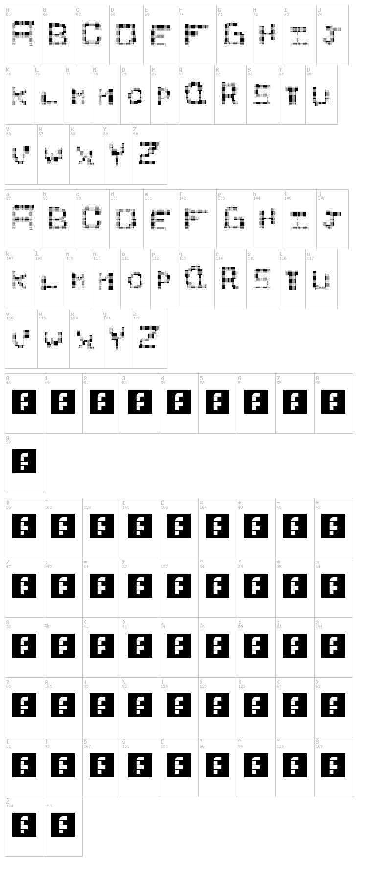 Idkidk font map