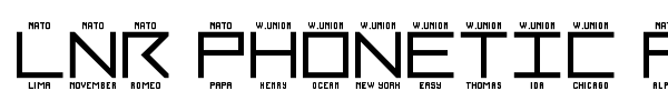 LNR Phonetic Alphabet font