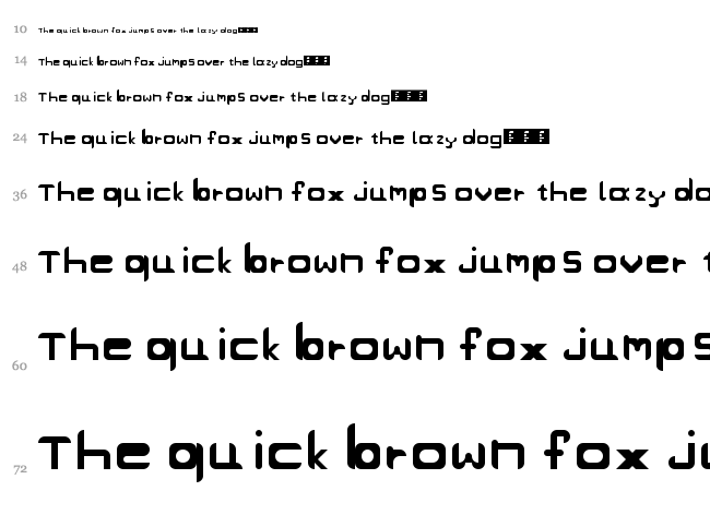 Project's Goodies font waterfall