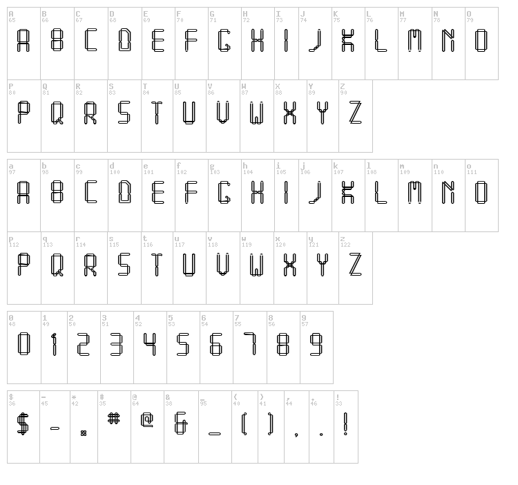 Quadratum font map