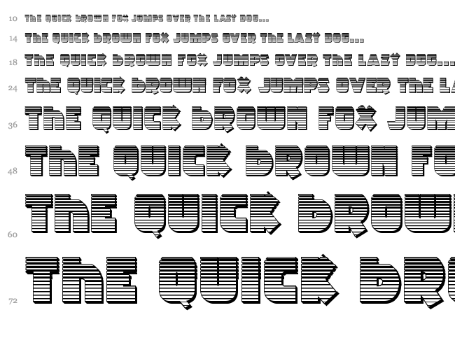 Racket Squad font waterfall