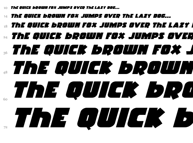 Racket Squad font waterfall