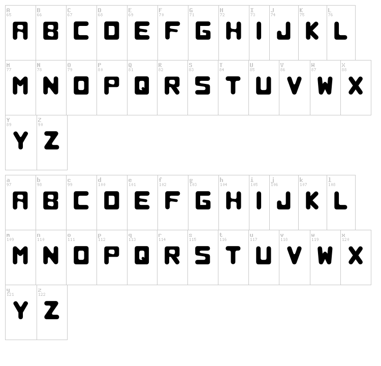 Repro 89 font map