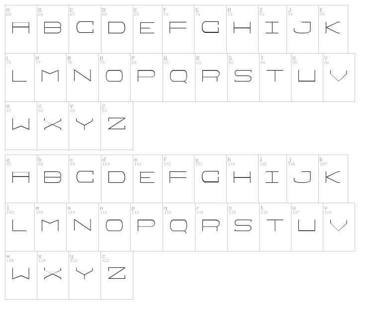 Sprawl font map