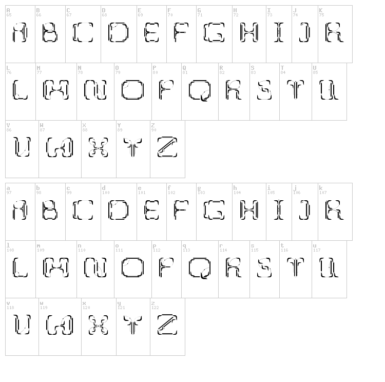 UpUp DownDown font map