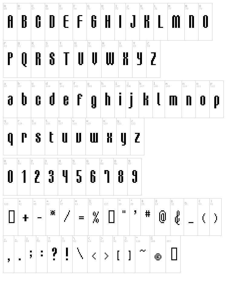 BM Delico font map