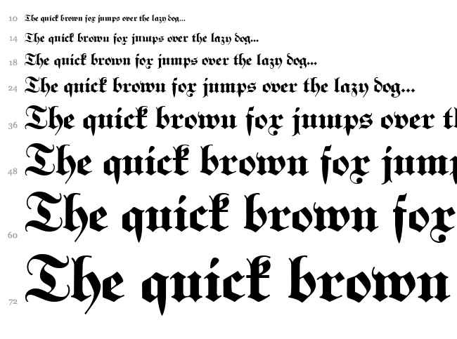Kabinett Fraktur font waterfall