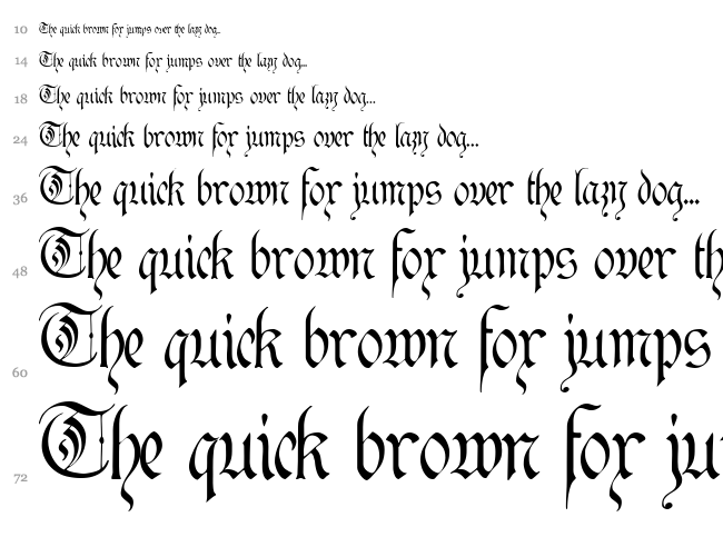 Kanzler font waterfall