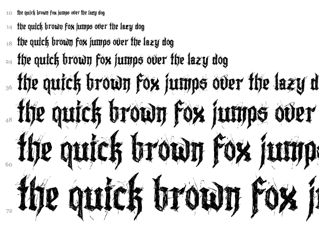 Lazy Monk font waterfall