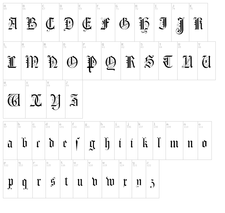 Morcrepito font map