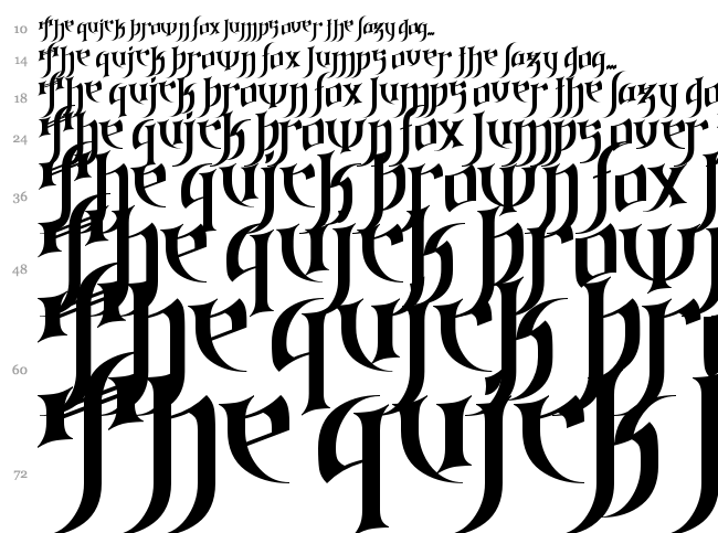 Gothic Love Letters font waterfall