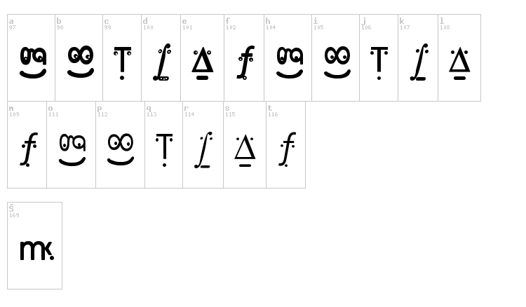FranKlein font map