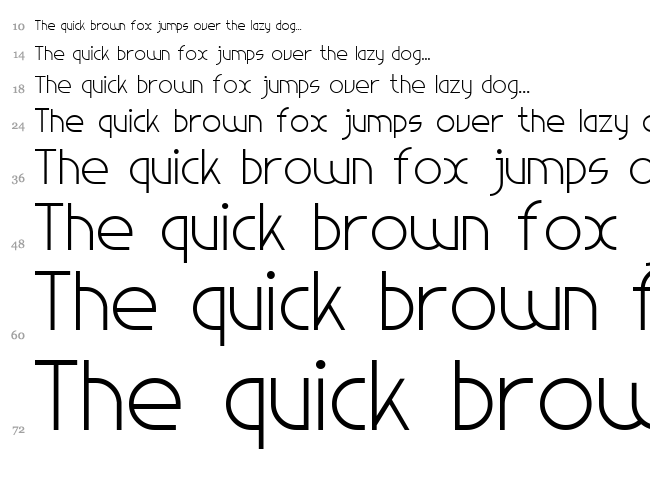 Light Sans Serif 7 font waterfall