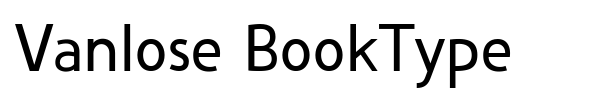 Vanlose BookType font