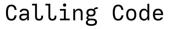 Calling Code font