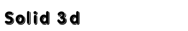 Solid 3d font