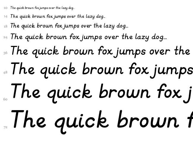 KG Primary Italics font waterfall