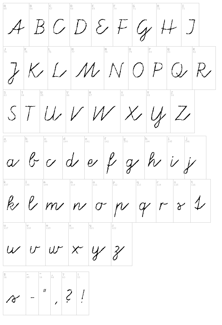 Tafelschrift font map