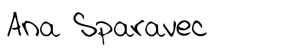 Ana Sparavec font