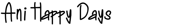 Ani Happy Days font