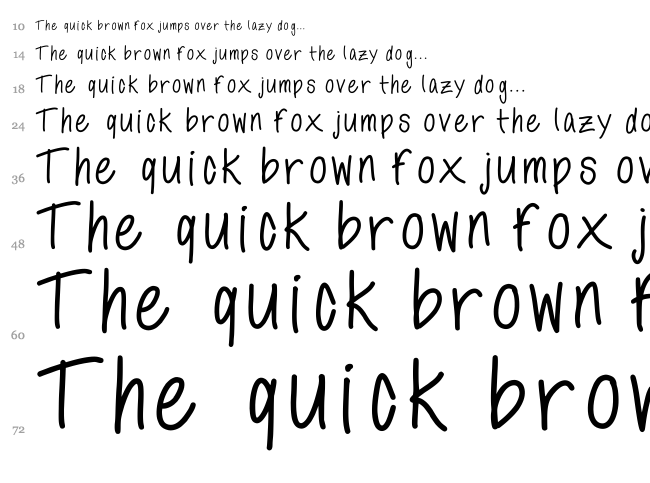 Anns Handwriting font waterfall